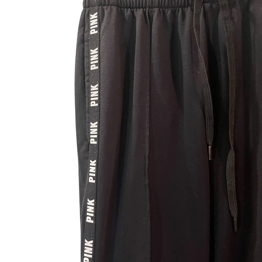 Victoria's Secret Pink Women’s High Waist Wide Leg Track Pant Black Size: Small - Picture 3 of 7